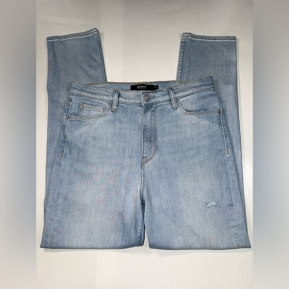 Hudson Jeans Denim - Hudson Jeans Holly Skinny Size 28 Light Blue Gray Distressed Knee High Rise